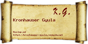 Kronhauser Gyula névjegykártya